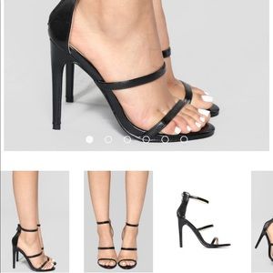 Fashion Nova 3 strap heels black